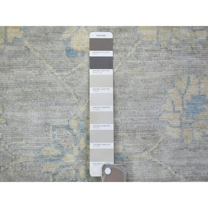 8'X10' Cloud Gray Wool Hand Knotted Finer Peshawar Rug