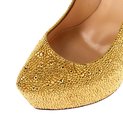 Christian Louboutin Women'S Daffodile Pumps Crystal Embellished Leather 160