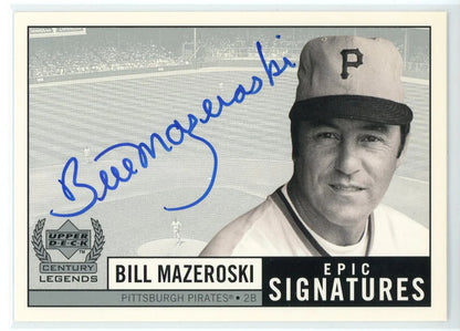 Bill Mazeroski Autographed 1999 Upper Deck Century Legends Card #Bm