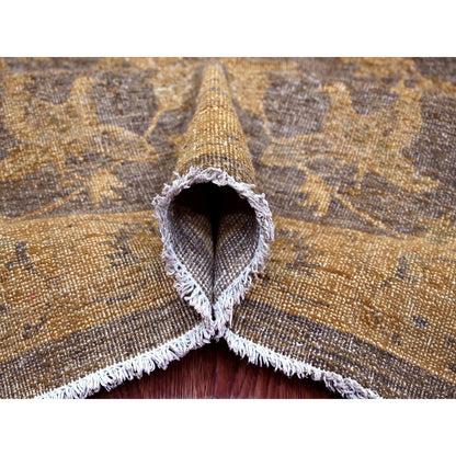 7'10"X10' Brown Peshawar Ziegler Mahal, Design Hand Knotted Pure Wool Rug