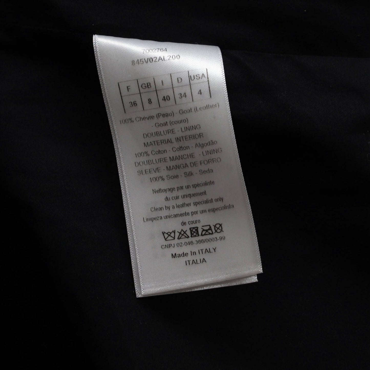 Christian Dior Women'S 30 Montaigne Biker Jacket Leather