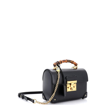 Small Gucci Padlock Bamboo Shoulder Bag Leather