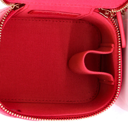 Chanel Classic Top Handle Vanity Case With Chain Quilted Lambskin Mini