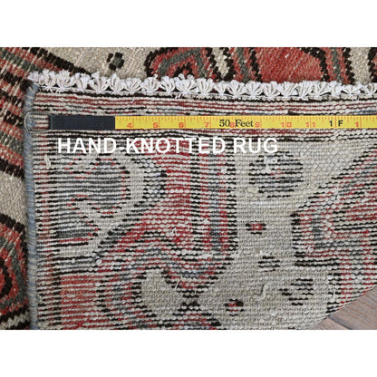 2'3"X9' Peach Vintage Zoroastrian Khamadan Hand Knotted Wool Runner Rug