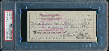 Bill Russell Hof Autographed/Signed 1971 Bank Check Boston Celtics Psa/Dna
