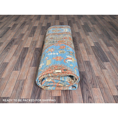 9'2"X12'3" Beaver Brown Peshawar Heris Hand Knotted High Mountain Wool Rug
