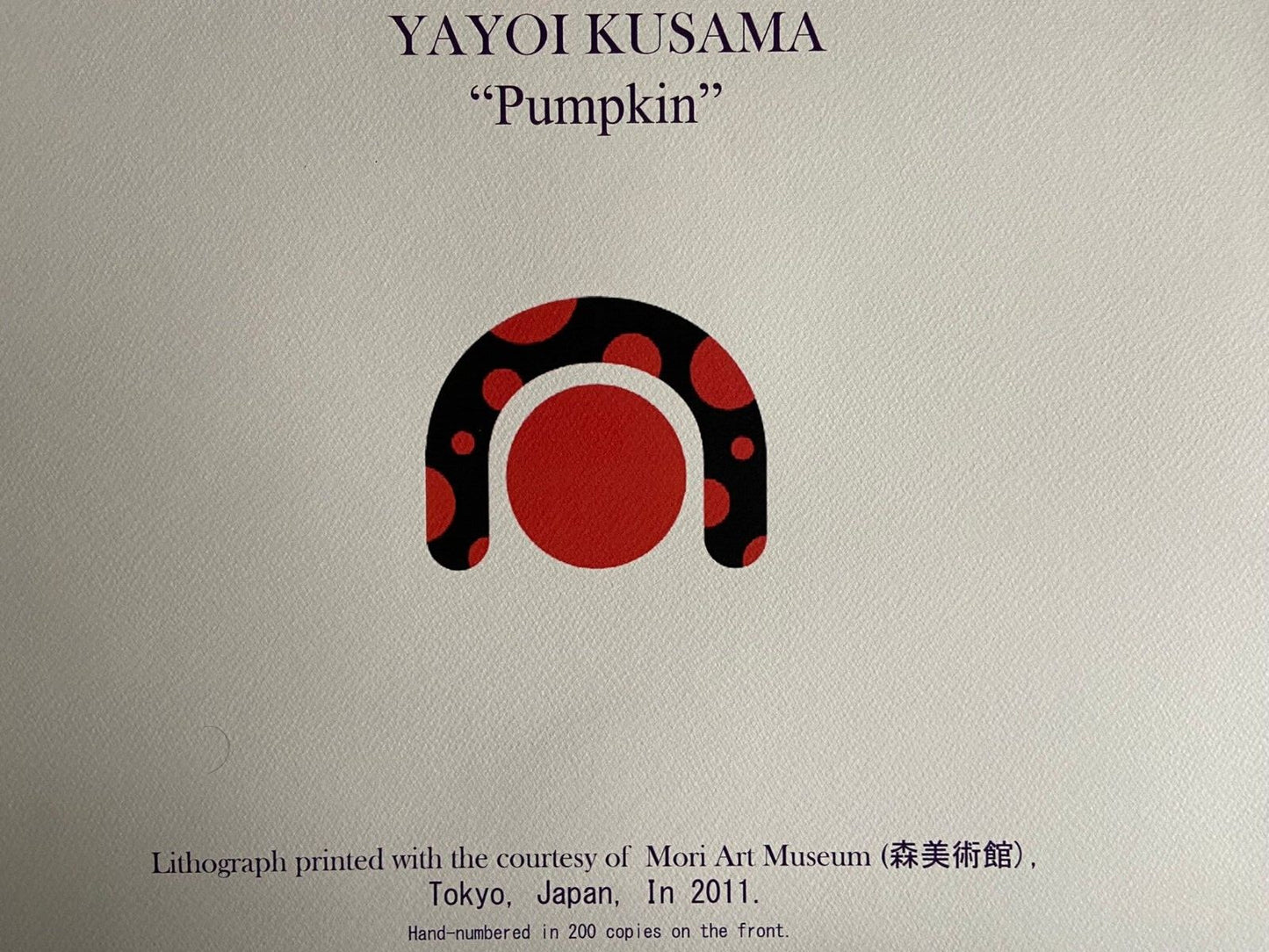 Yayoi Kusama, Lithograph Coa Original Certified Hand-Numbered