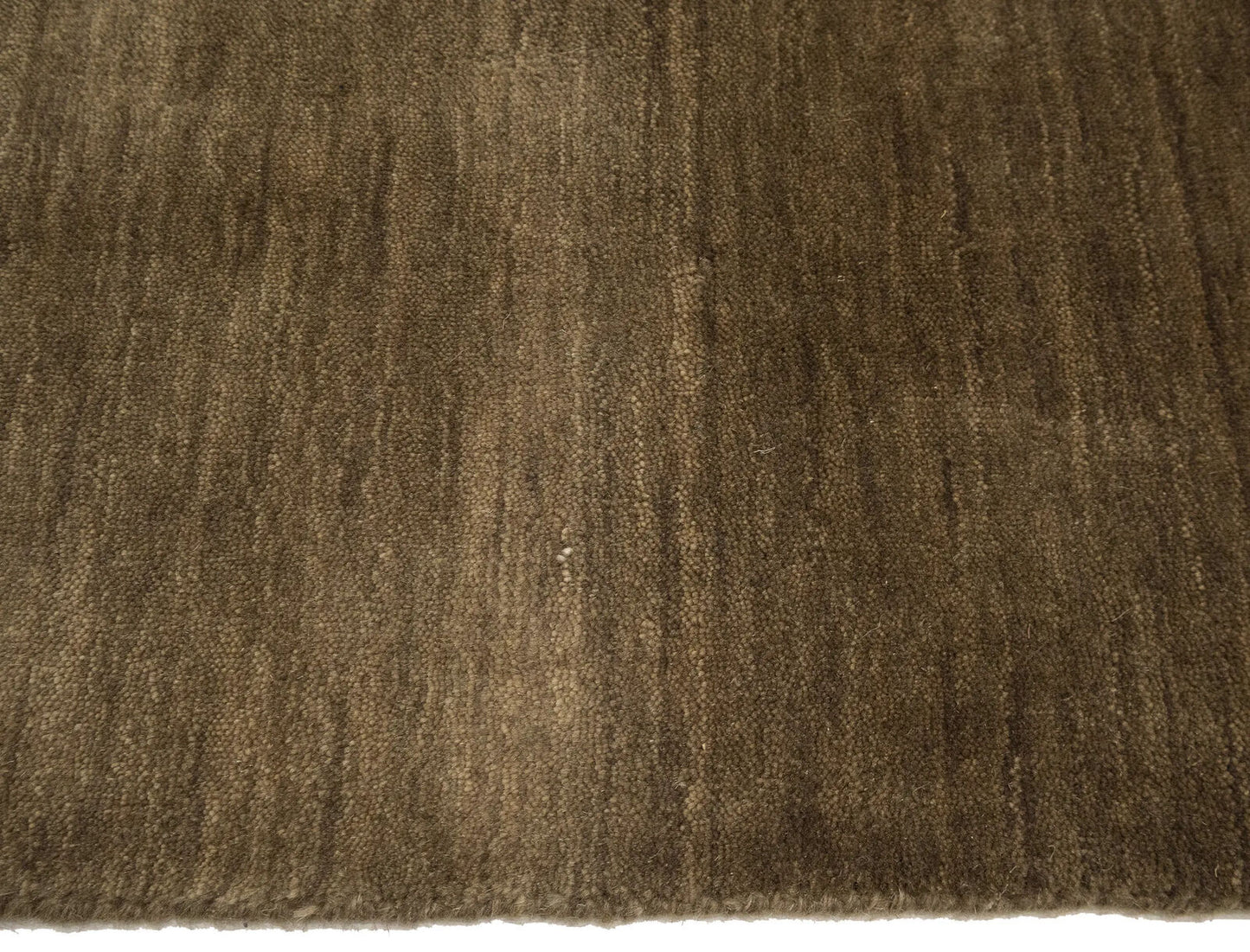 Brown Solid Design Hand-Loomed 9X12 Gabbeh Wool