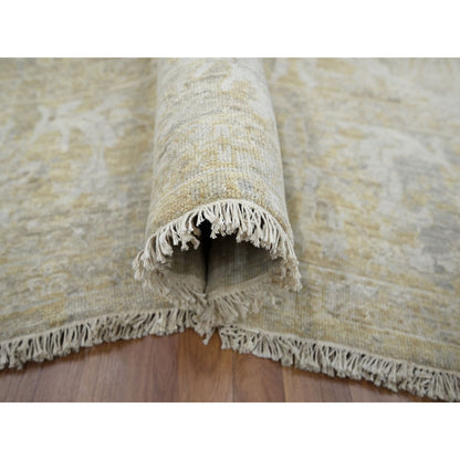 9'1"X12'2" Gray Broken And Erased Sultanabad Design Wool Hand Knotted Rug