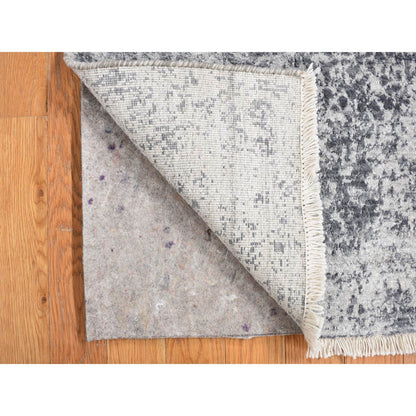 2'1"X3'1" Gray Zoroastrian Design Hand Knotted Wool And Silk Mat Rug