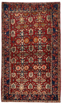 Hand-Knotted Wool Oriental Rug Allover Floral