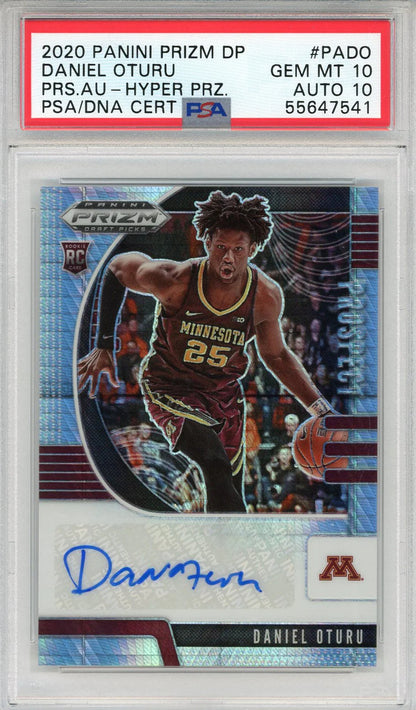 Daniel Oturu Autographed 2020 Panini Prizm Dp Prospect Hyper Prizm Rookie Card #