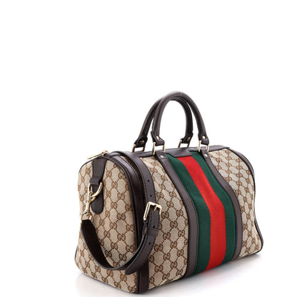 Gucci Vintage Web Boston Bag Gg Canvas Medium