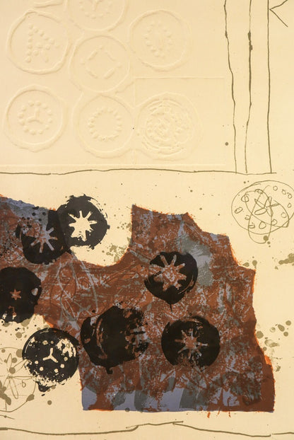 Antoni Clav 1970 Signed Lithograph With Embossing "Trobadors Vii" Ltd Ed 50