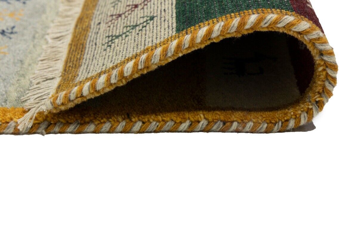 Contemporary Multicolored Stripes Indo-Gabbeh