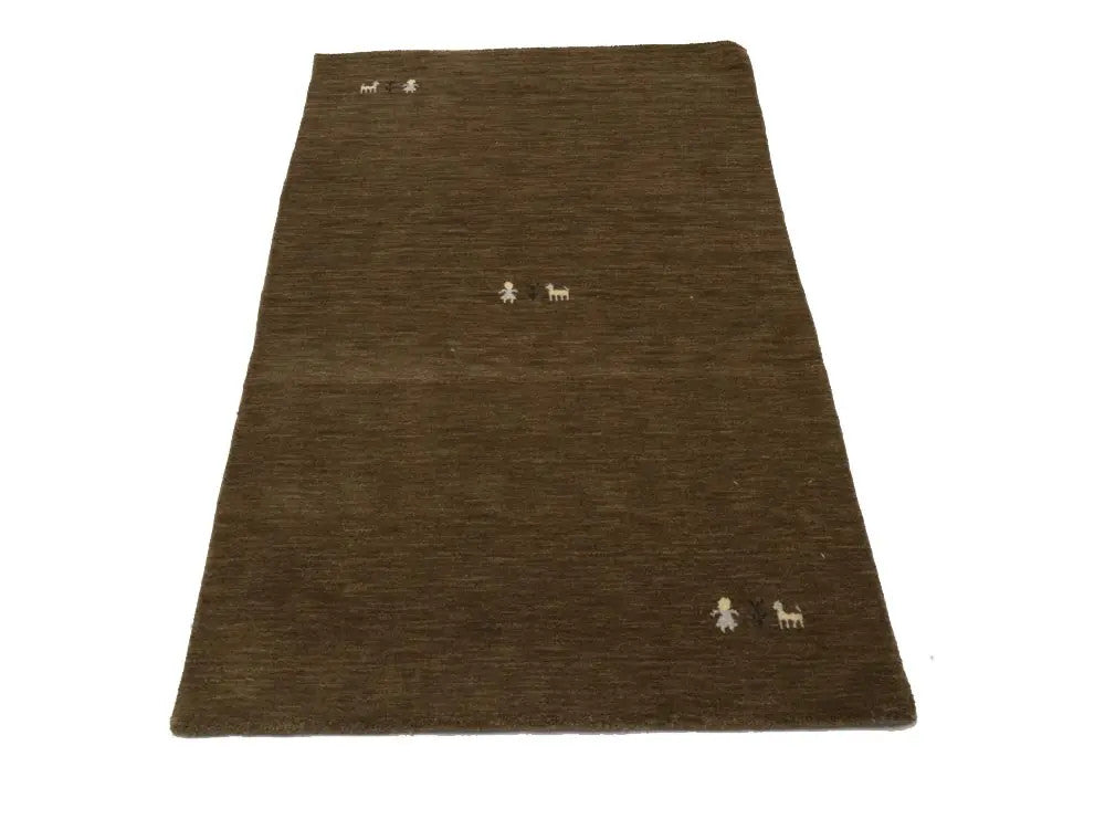 Brown wool area rug modern gabbeh 3x5 brown tribal design entryway carpet