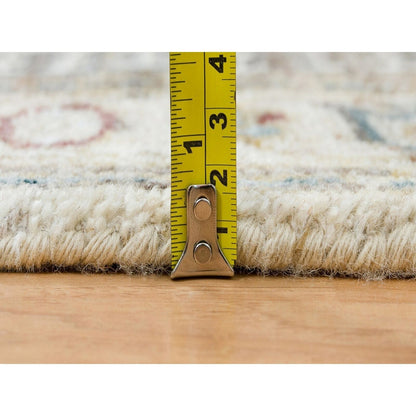 2'7"X21'7" Floral White Wool Hand Knotted Reimagined Viss Xl Runner Rug