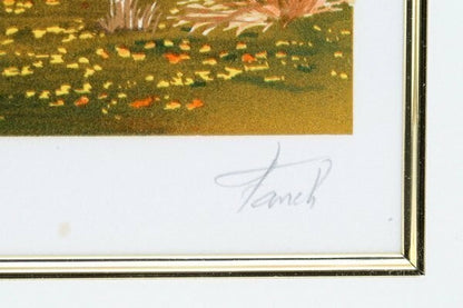Fanch Ledan (France 1949) - "Small Birch Path Original Lithograph Signed Framed