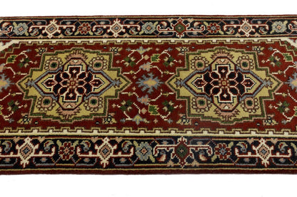 Geometric Heriz Serapi Oriental Rug Farmho Foyer