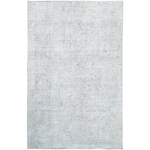 3'9"X6'1" White Fragment Pure Wool Zoroastrian Vintage Oriental Rug