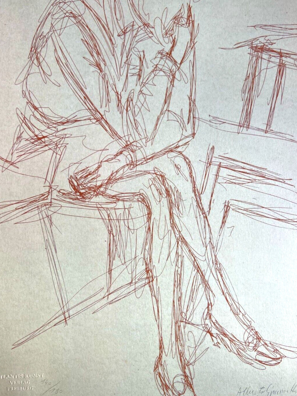 Alberto Giacometti Lithograph ( Coa Signed In Pen) Numbered By Hand