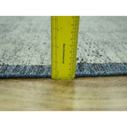 8'10"X11'10" Blue Hand Knotted Oriental Rug Oxidized Grass Design Wool