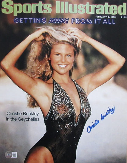 Christie Brinkley Autographed 11X14 1979 Sports Illustrated Cover Photo Beckett