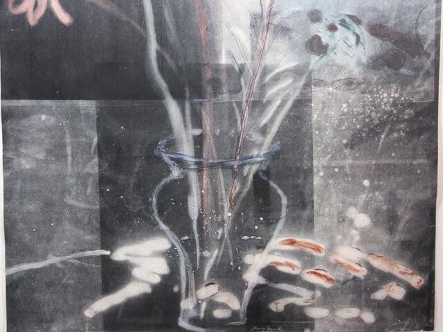 Mary Frank (Uk) Original Monoprint On Wove Signed In Pencil "Flowers Ii" 1984