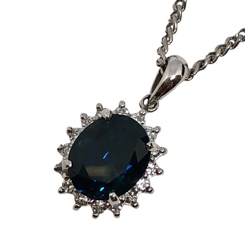 Unheated Sapphire Necklace Pt900 850