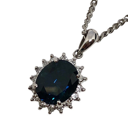 Unheated Sapphire Necklace Pt900 850