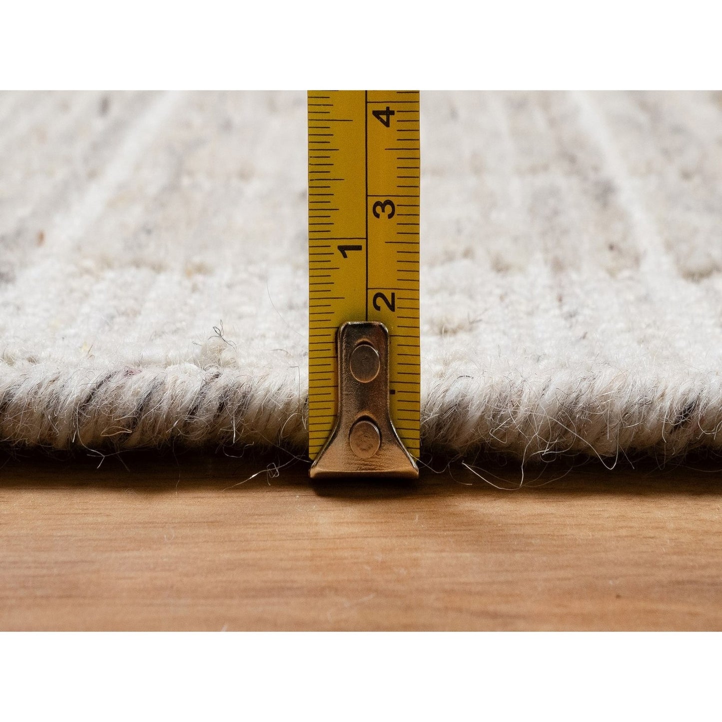 8'X10' Ivory Modern Plain Decor Box Design Soft Wool Loomed Knotted Rug