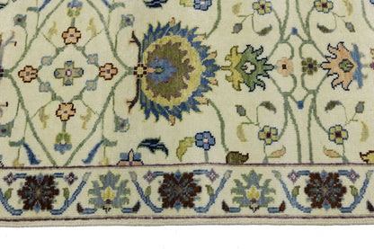 Cream Osh Chobi Peshawar Wool Runner Rug Floral