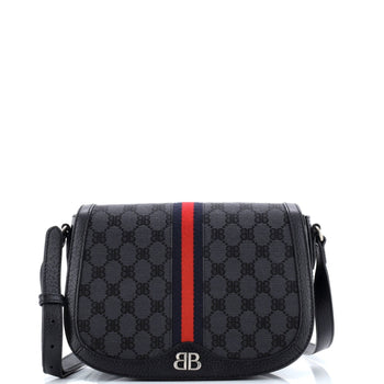 Gucci X Balenciaga The Hacker Project Flap Messenger Bag Bb Canvas Medium