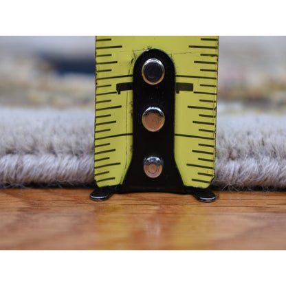 6'X9'3" Round Black Hand Knotted Half Wool & Half Silk Rajasthan Rug