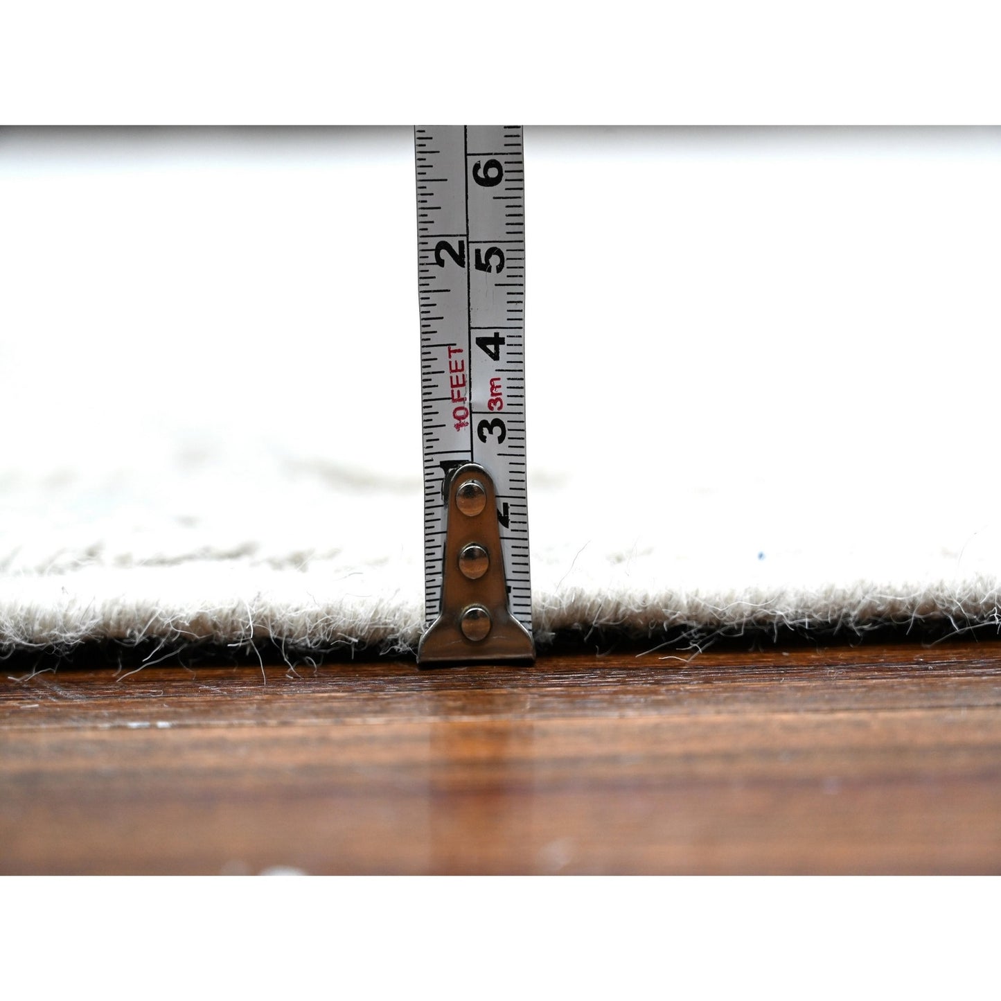 9'X12'6" Polar Bear White Hand Knotted Moroccan Weave Wool Oriental Rug