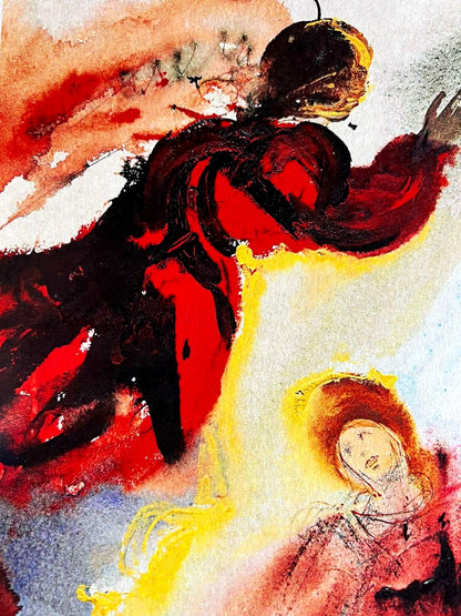 Salvador Dal Lithograph ' Angelo Gabriele ' Coa Signed Numbered Limited Edition