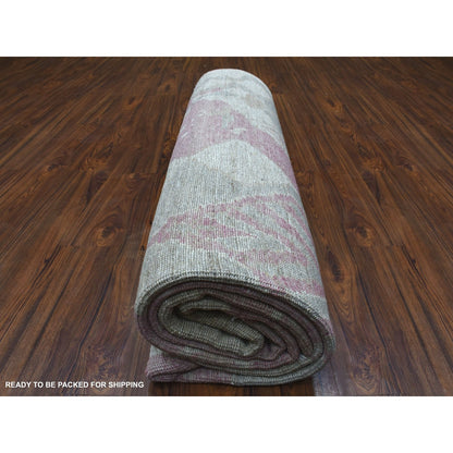 8'10"X11'9" Pink Moroccan Berber Arts And Crafts Hand Knotted Wool Rug