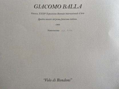 Giacomo Balla Lithograph 1968 Biennale Di Venezia