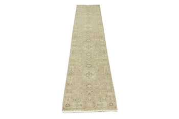 Transitional Oriental Runner Rug Muted Floral