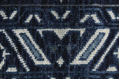 Hand-Knotted Narrow Runner Rug Modern
