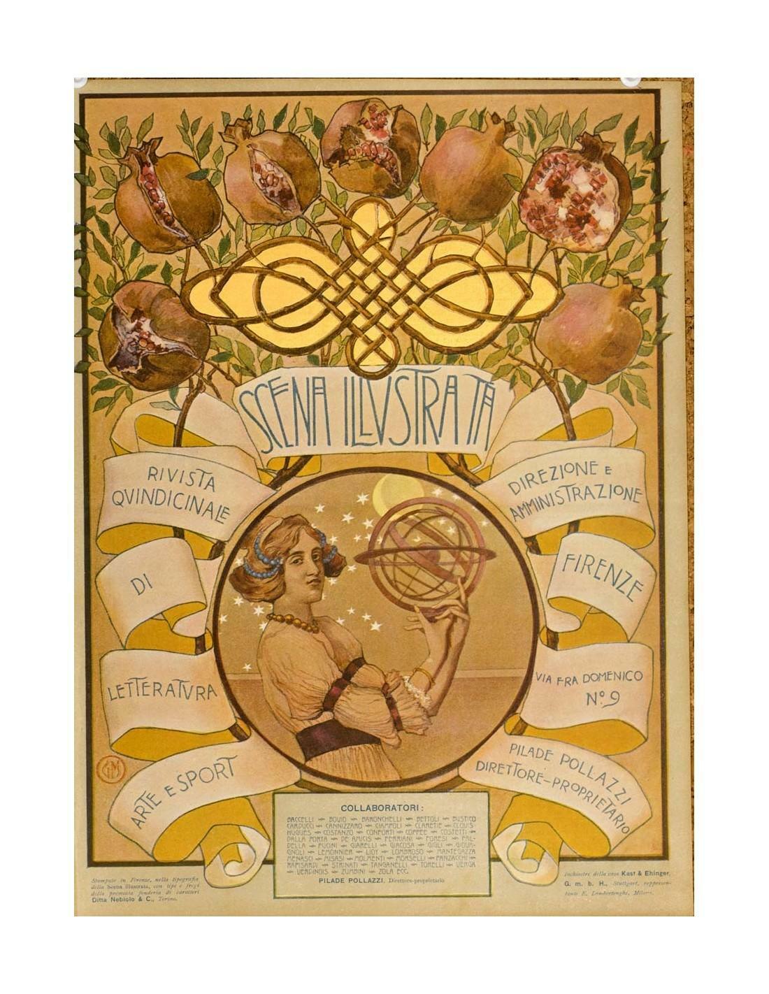 Scena Illustrata Arts Literature Music Theatre Cover Art Nouveau 1900