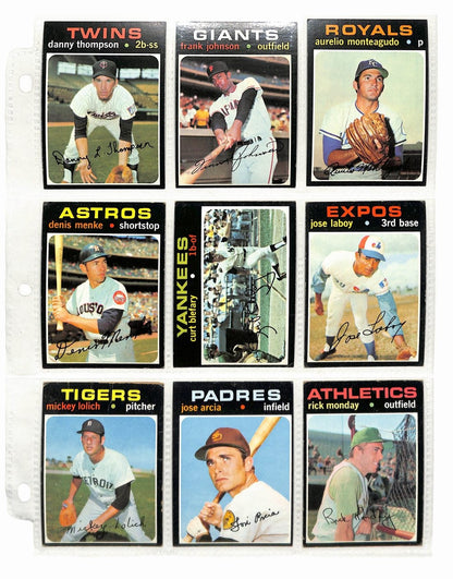 1971 Topps Baseball Card Complete Set (1-752) Clemente Aaron Ryan Bench 196272