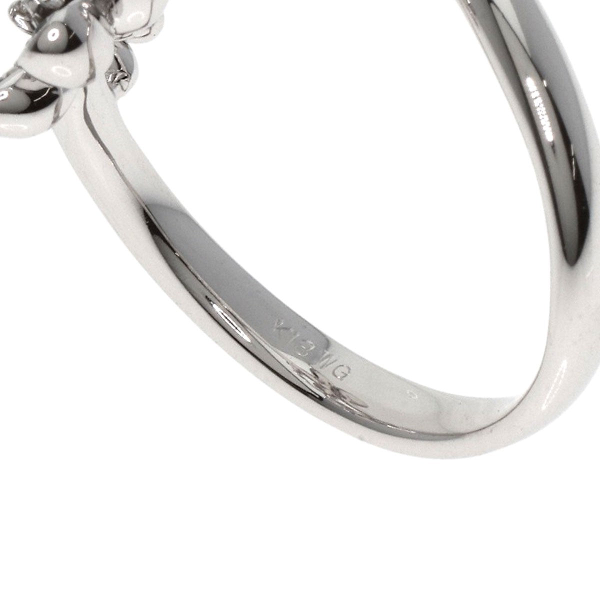 Gold Ponte Vecchio Flower Diamond Black Diamond Ring K18 White