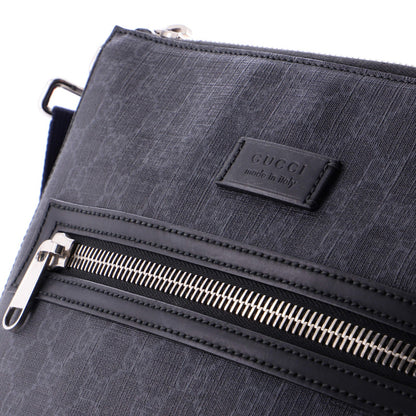 Gucci Web Strap Front Zip Messenger Bag Gg Coated Canvas Medium