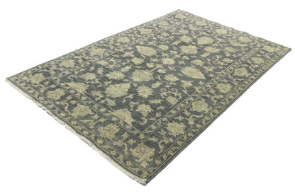 Hand-Knotted Floral Transitional Oriental Rug
