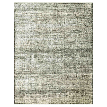12'2"X15' Gray & Black Hand Knotted Oxidized Grass Design Oversized Rug