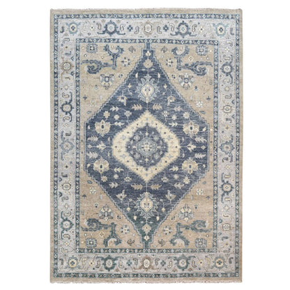 9'3"X12'3" Toasty Gray Bookshaish Design Hand Knotted Wool Oriental Rug