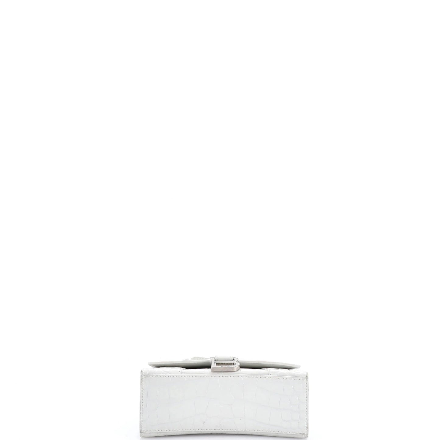 Balenciaga Hourglass Top Handle Bag Crocodile Embossed Leather Xs