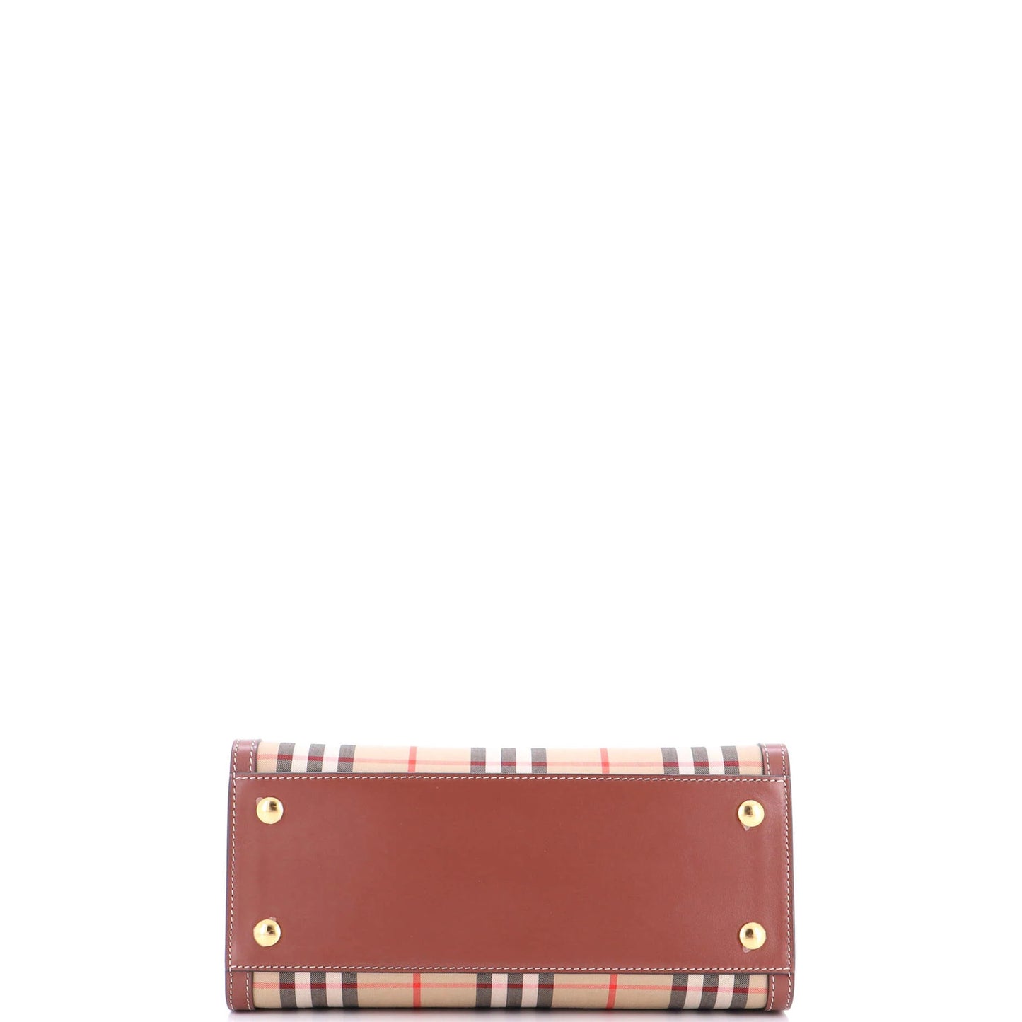 Burberry Title Two Handle Tote Vintage Check Canvas And Leather Mini