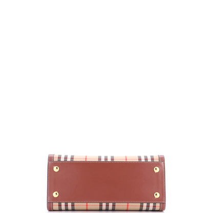 Burberry Title Two Handle Tote Vintage Check Canvas And Leather Mini